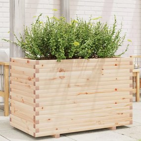 Fioriera Da Giardino 110x60x72 Cm İn Legno Massello Di Pino /