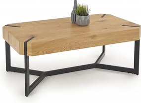 Tavolino da caffè Lavida in rovere dorato/nero - L110 cm