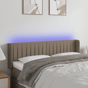 Testiera A Led Tortora 147x16x78/88 Cm İn Tessuto /