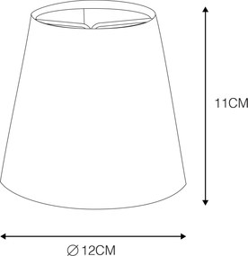 Paralume a clip in lino bianco 12 cm rotondo
