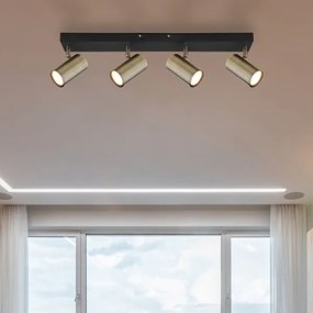 Globo 57911-4M - Faretto ROBBY 4xGU10/35W/230V nero/ottone