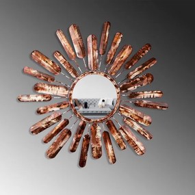 Specchio da parete SOLE diametro 75 cm marrone