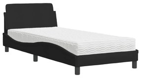 Letto con materasso nero 80x200 cm in tessuto