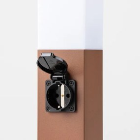 Brilagi - Lampada da esterno con 2 prese SCHUKO NOVA, 1xE27/15W/230V, 40 cm, IP44, marrone