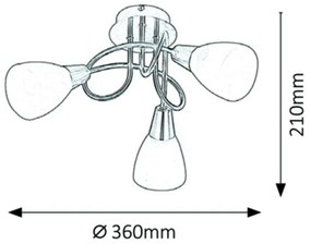Rabalux 5533 - Lampadario fisso JENNA 3xE14/40W/230V ottone