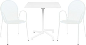 OPERA - set tavolo in alluminio cm 70 x 70 x 73 h con 2 poltrone Maris