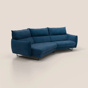 Monamour divano moderno angolare con opzione relax elettrico in microfibra smacchiabile impermeabile T11 blu