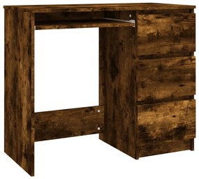 Scrivania rovere fumo 90x45x76 cm in legno multistrato