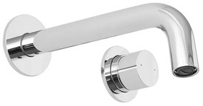 Miscelatore lavabo a muro cromo senza leva in acciaio inox Gemini