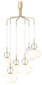 Nuura - Rizzatto Cluster 6 Lampadario Satin Brass/Opal Nuura