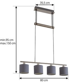Lindby Jorin lampada a sospensione, grigio