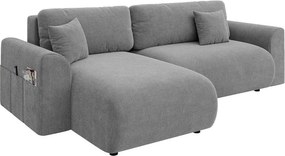 Divano angolare grigio allungabile (con composizione variabile) Lorine – Ropez
