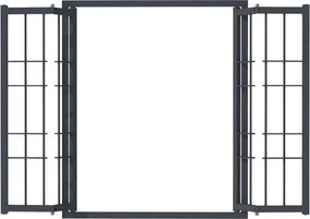 Grata di sicurezza battente in ferro zincato grigio 100 x 220 cm
