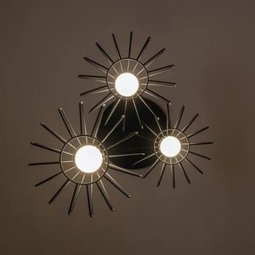 Lampadario a sospensione con cavo SOLANO 3xE27/15W/230V nero/oro