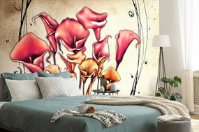 Carta da parati – Fiori rossi di calla