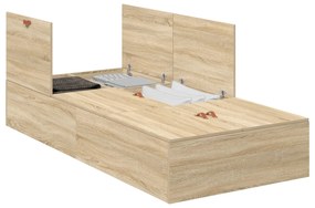 Struttura letto  rovere sonoma legno ingegnerizzato