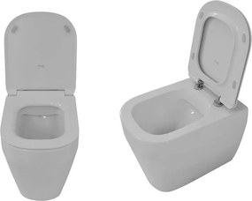 Vaso WC filomuro OLYMPIA CERAMICA tutto evo senza brida, sedile escluso P 53 x L 36 x H 42.5 cm bianco