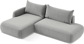 Divano angolare grigio chiaro allungabile (con penisola a sinistra/con chaise lounge) Hale – Makamii