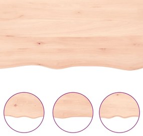 Ripiano a parete 100x10x2 cm legno massello rovere non trattato