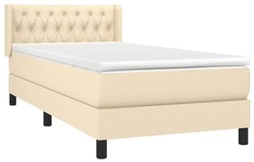 Giroletto a molle con materasso crema 90x200 cm intessuto