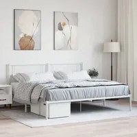 Giroletto con Testiera Metallo Bianco 193x203 cm 372332