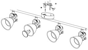 Eglo 98408 - Luce Spot a LED SERAS 4xLED/3,3W/230V