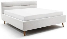 Letto matrimoniale imbottito grigio chiaro con contenitore con rete inclusa 160x200 cm Lotte – Meise Möbel