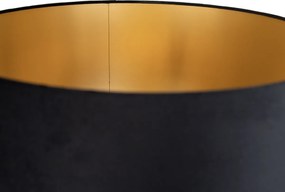 Lampada da terra oro con paralume nero e interno oro 50cm - Linden