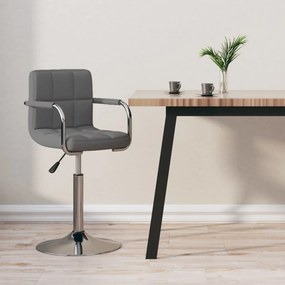 Sgabello Da Bar Grigio Chiaro İn Tessuto /
