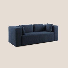 Nettuno divano moderno componibile in morbido tessuto bouclè T07 blu 230 cm