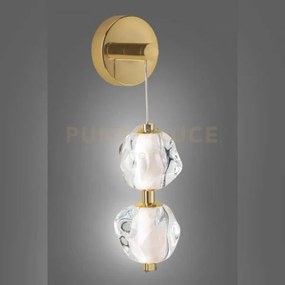 Applique ciottolo a parete led 8,4w lm 714 3000k  2 vetri dimmerabi...