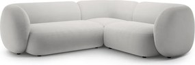 Divano angolare grigio chiaro (con penisola a destra/a L) con rivestimento in velluto Kate – Micadoni