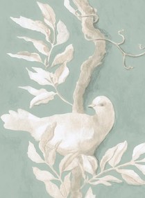 Lewis & Wood Carta da parati Doves - Aquamarine