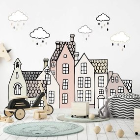Adesivi murali per la camera dei bambini - Case con sassolini | Inspio