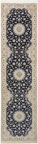 Nain Tappeto persiano 320 x 80 Blu (Iran) Annodato A Mano