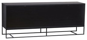 Cassettiera bassa nera in rovere 188x75 cm Ende - Woodman