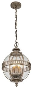 Lampadario Classico Chic KL-HALLERON-8M-BU marrone paralume marrone 3x E14 Ø30cm ELSTEAD