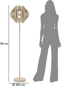 Lampada da terra beige con paralume in metallo (altezza totale 155 cm) Space – Mauro Ferretti