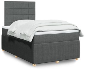 Giroletto A Molle Con Materasso Grigio Scuro 120x200 Cm Tessuto /