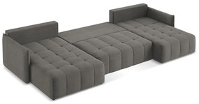 Divano angolare grigio scuro allungabile/con contenitore (a U) Moku – Makamii