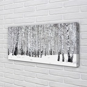 Quadro stampa su tela Alberi di neve invernali 100x50 cm