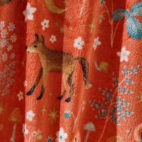 Coperta arancione in micropile 130x170 cm Enchanted Twilight Animals – Catherine Lansfield
