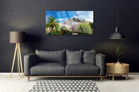 Quadro acrilico Paesaggio della città di Palma 100x50 cm