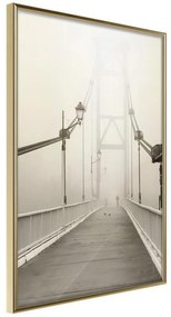 Poster  Bridge Disappearing into Fog  Cornice Quadri Cornice d'oro, Larghezza x Altezza Home decor 30x45