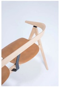 Panca in legno di quercia con seduta in pelle Ava - Gazzda