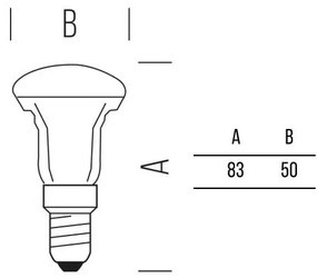 Reflector R50 470lm 4,9W E14 120° WW