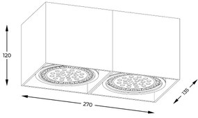 Zuma Line ACGU10-117-N - Faretto BOX 2 2xGU10-ES111/15W/230V nero
