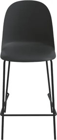 Sgabello con seduta in polipropilene Nero e gambe in metallo - FOX 2 pezzi
