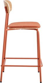 Set di 2 sgabelli da bar in colore rosso e naturale (altezza seduta 66 cm) Adriana - Marckeric