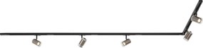 Modern railsysteem zwart met 5 spots gunmetal 1-fase - Iconic Lloyd